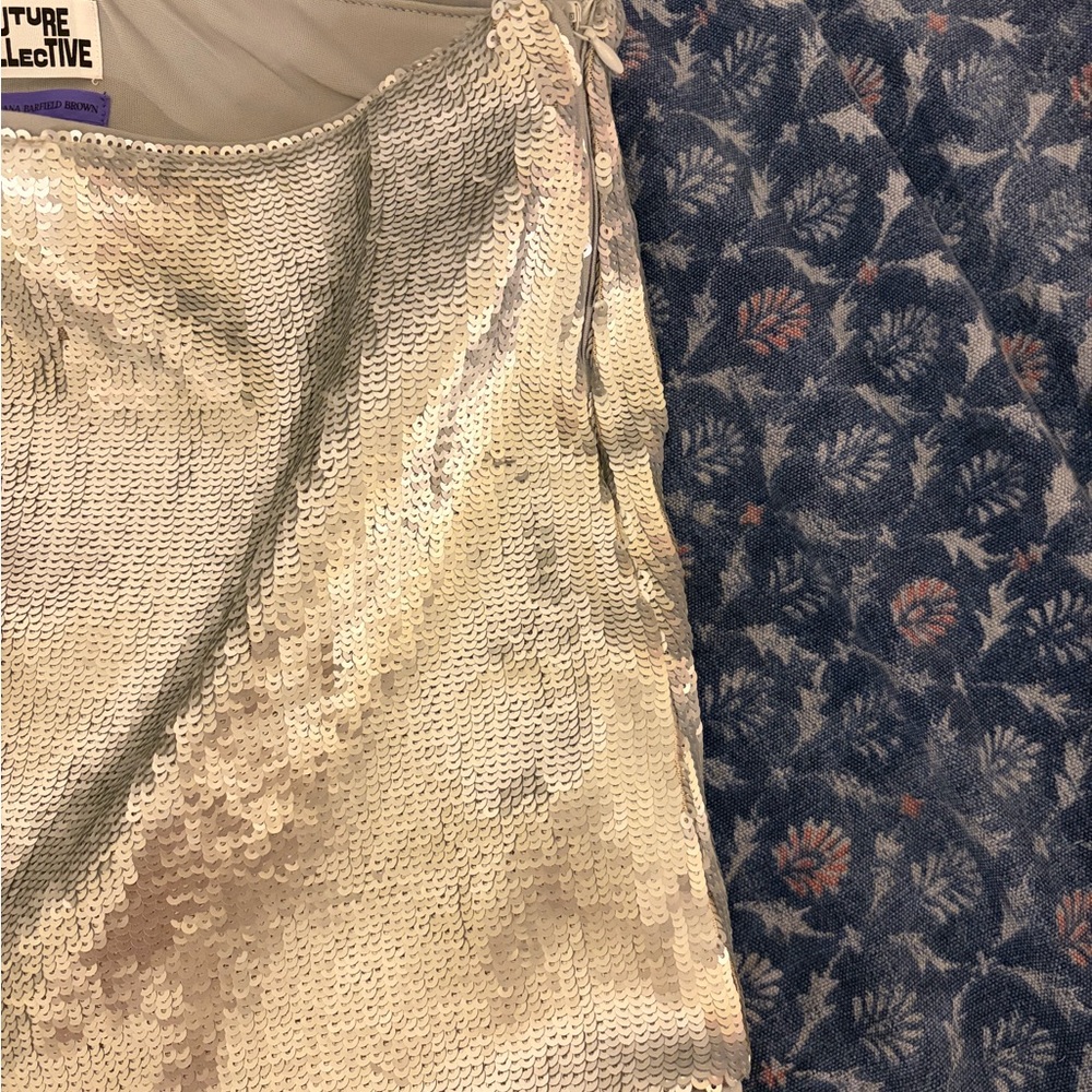 Future Collective Silver Sequin Mini Skirt - Picture 2 of 3